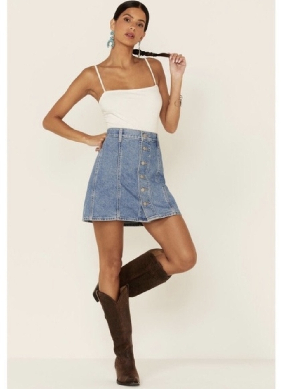 NWT Levi’s A-Line Button-Front Jean Skirt Womens Size 28